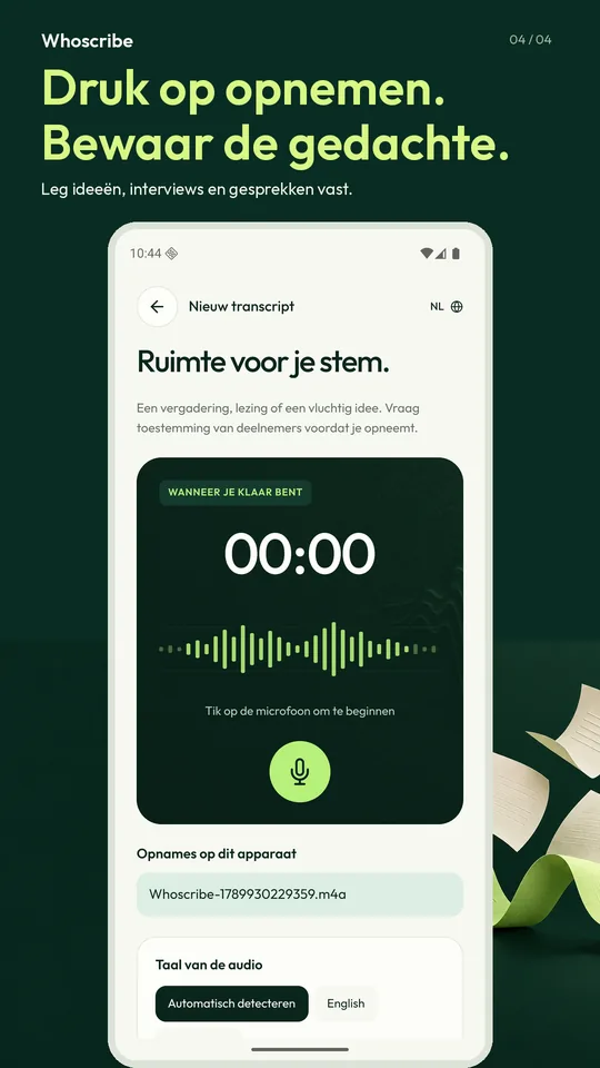 Een voicerecorder die schrijft