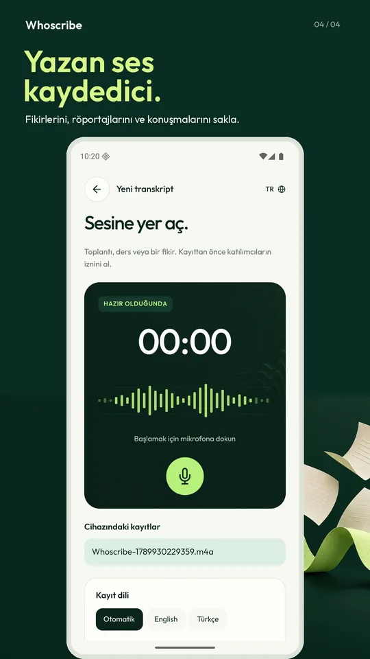Yazan ses kaydedici