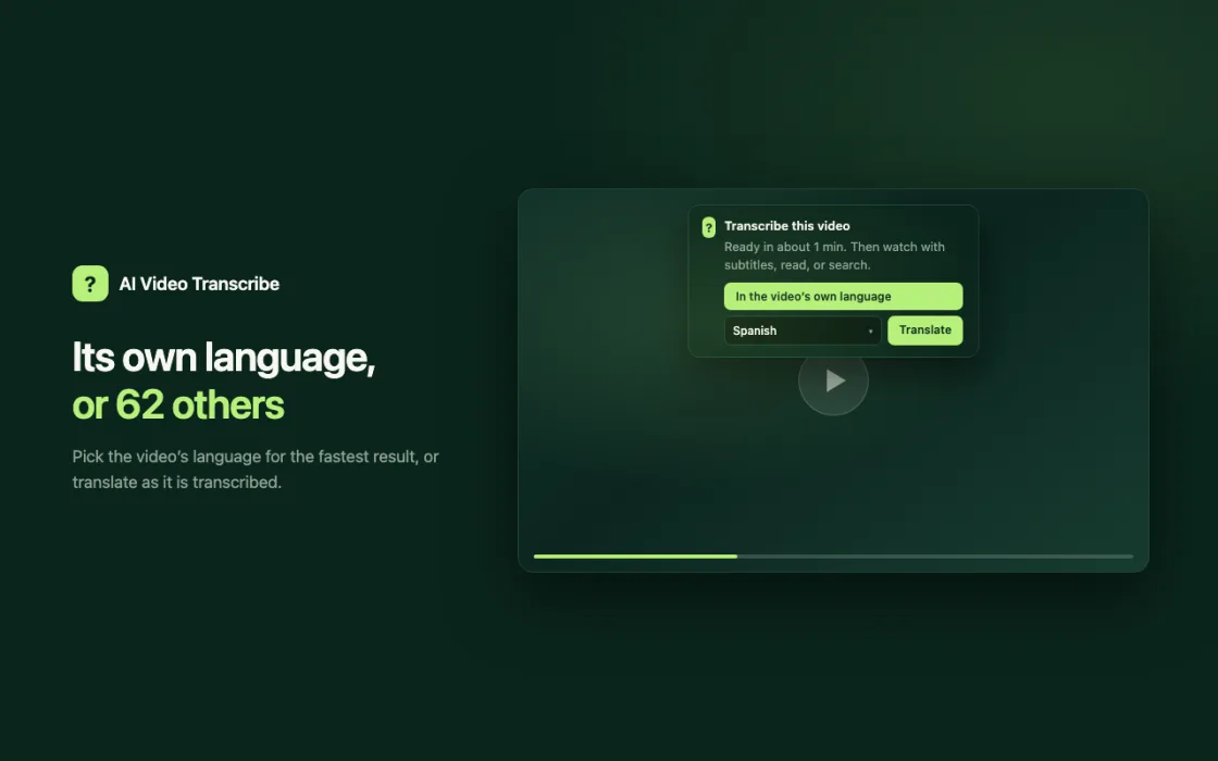 Choosing the video’s language or a translation
