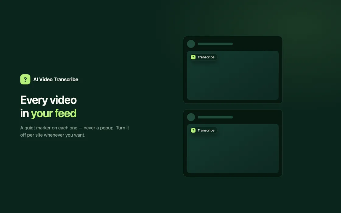 A quiet marker on videos in a feed